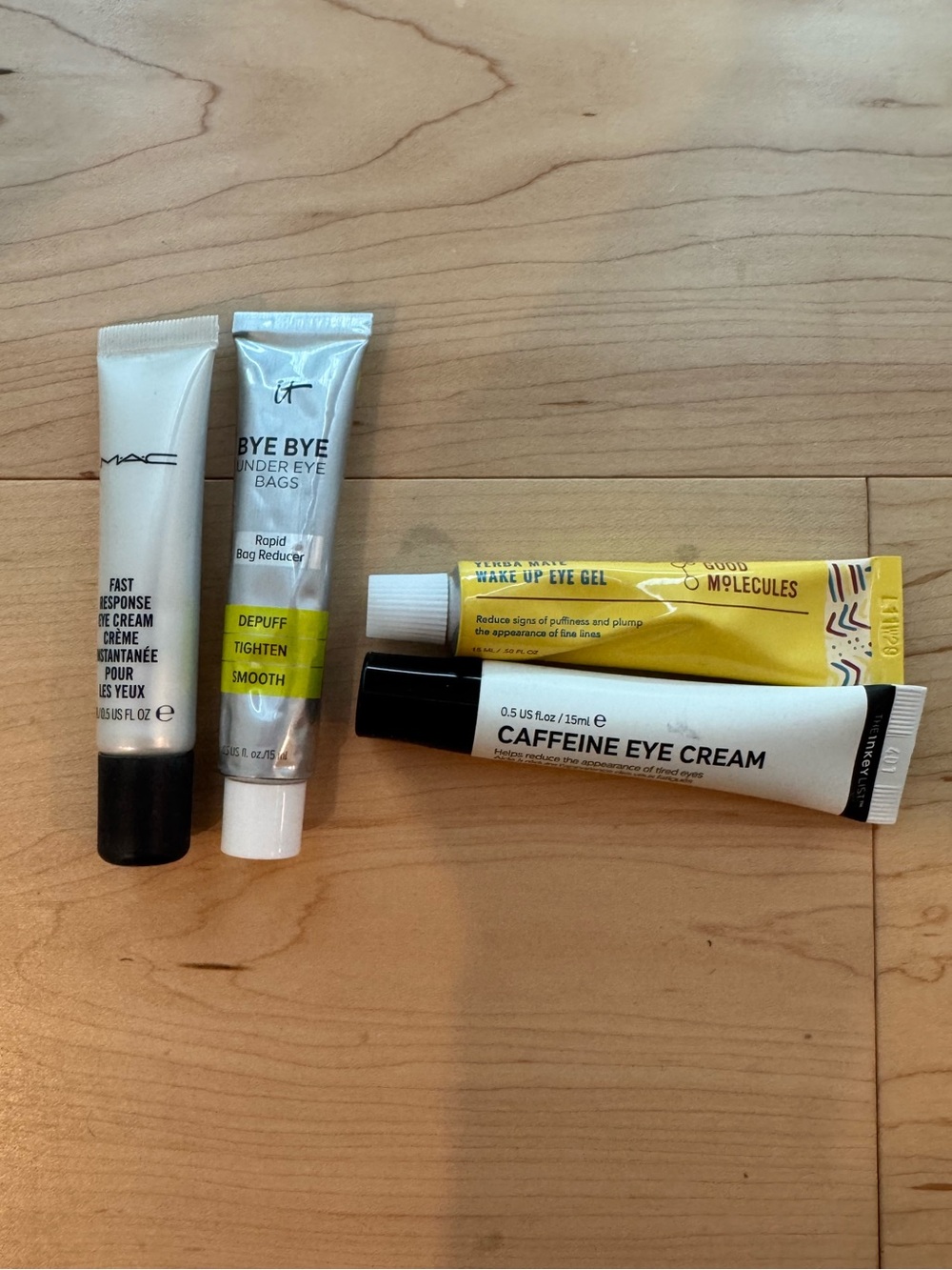 Mixed brand eye creams